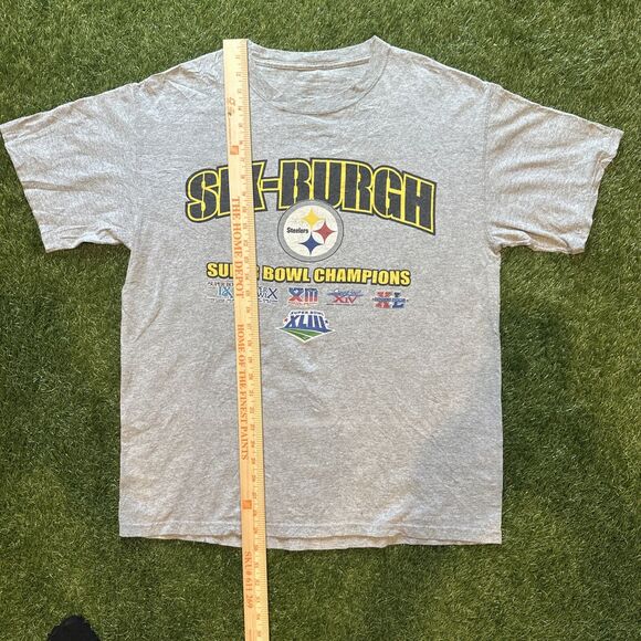 Vintage Y2K Pittsburgh Steelers Six-Burgh NFL Football Graphic T Shirt Mens XL - Picture 2 of 8